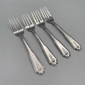 Rogers Co Norcrest Brentwood Salad Forks 4pcs Floral Burnished Stanley Roberts